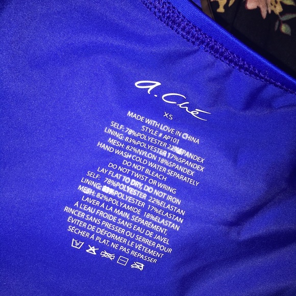 A Ché Blue Mesh Cut One Piece Bathing Suit NWT - Picture 7 of 8